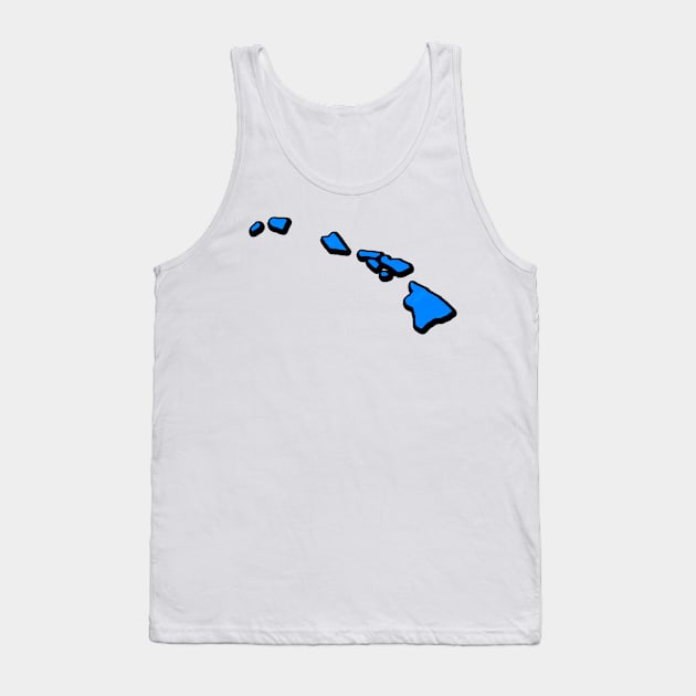 Bright Blue Hawaii Outline Tank Top by Mookle